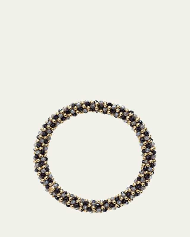 14K Yellow Gold, Labradorite and Spinel Bead Bracelet